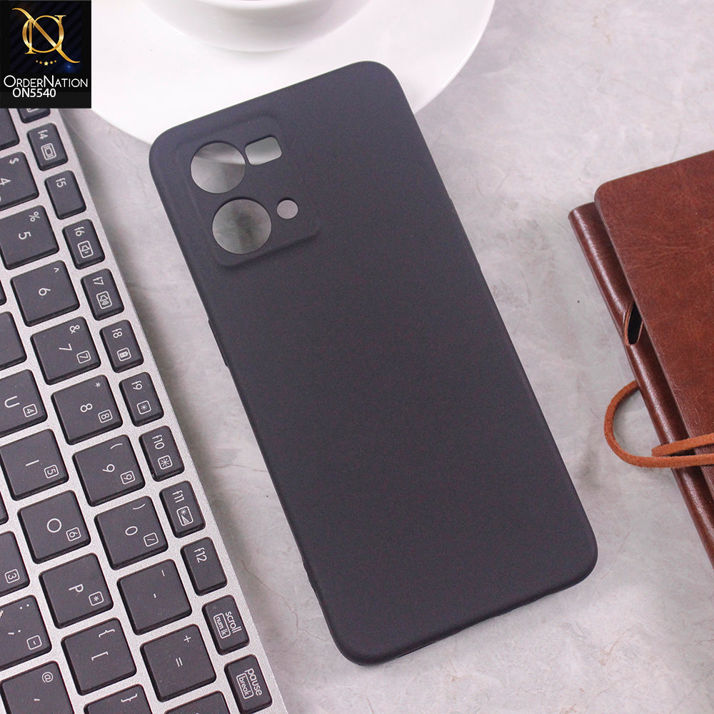 Oppo Reno 7 4G Cover - Black - New Premium High Quality Matte Sillica Gel Soft Case
