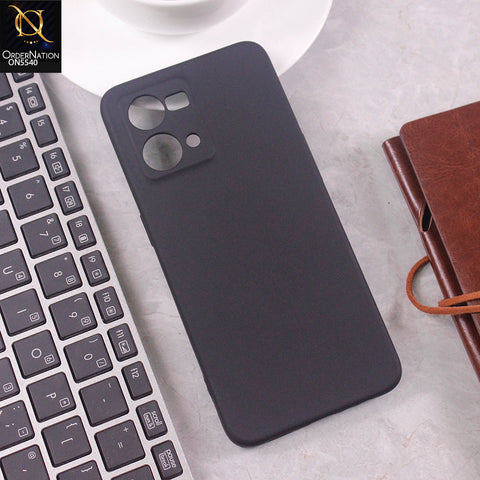 Oppo Reno 7 4G Cover - Black - New Premium High Quality Matte Sillica Gel Soft Case