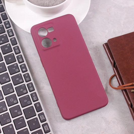 Oppo F21 Pro 4G Cover - Maroon -  New Premium High Quality Matte Sillica Gel Soft Case