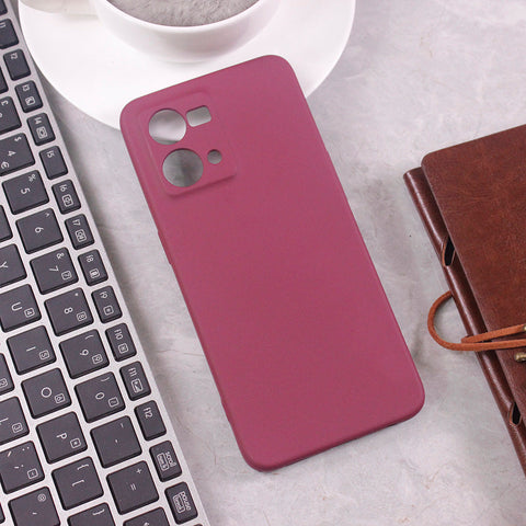 Oppo Reno 7 4G Cover - Maroon -  New Premium High Quality Matte Sillica Gel Soft Case