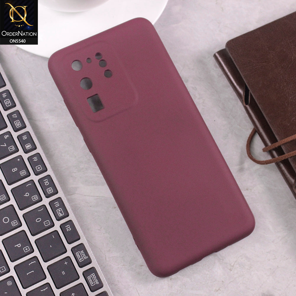 Samsung Galaxy S20 Ultra Cover - Maroon -  New Premium High Quality Matte Sillica Gel Soft Case
