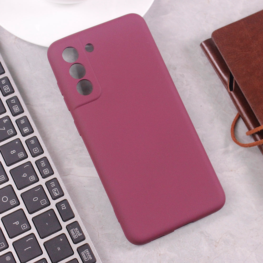 Samsung Galaxy S21 Cover - Maroon -  New Premium High Quality Matte Sillica Gel Soft Case