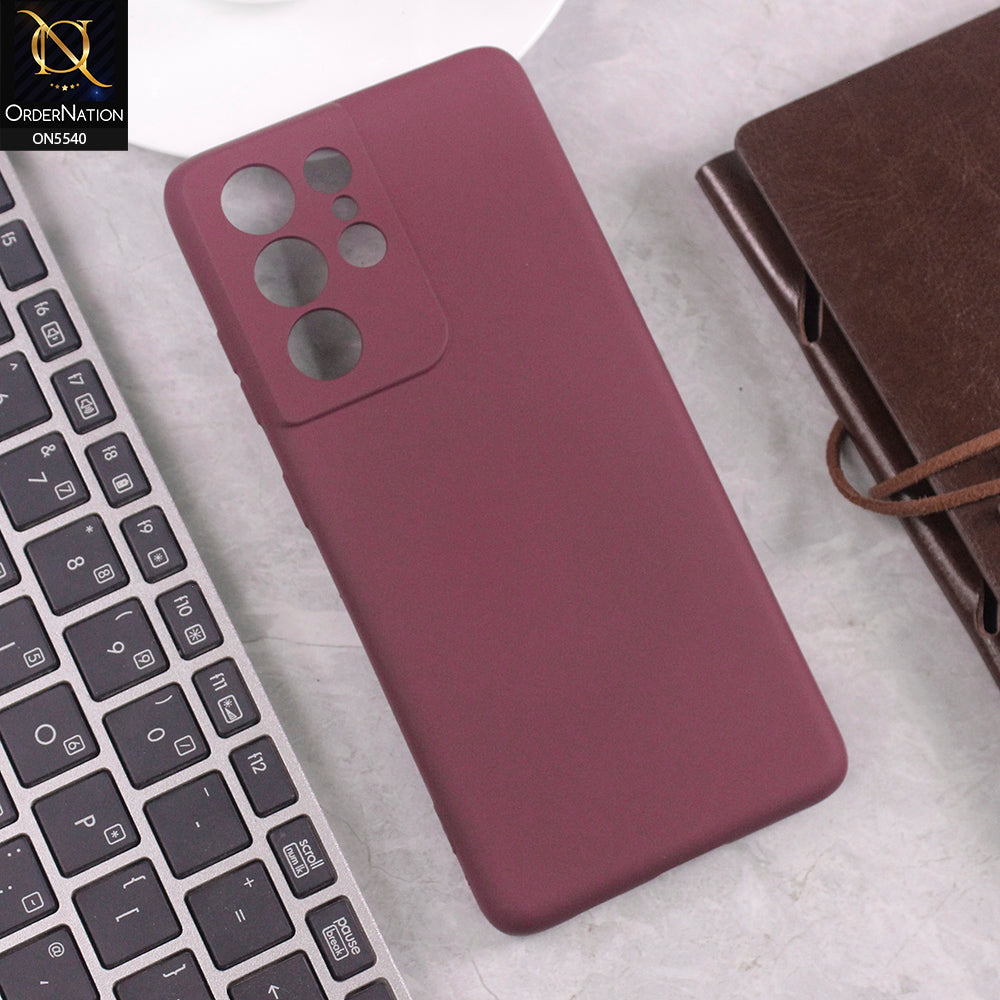 Samsung Galaxy S21 Ultra 5G Cover - Maroon -  New Premium High Quality Matte Sillica Gel Soft Case