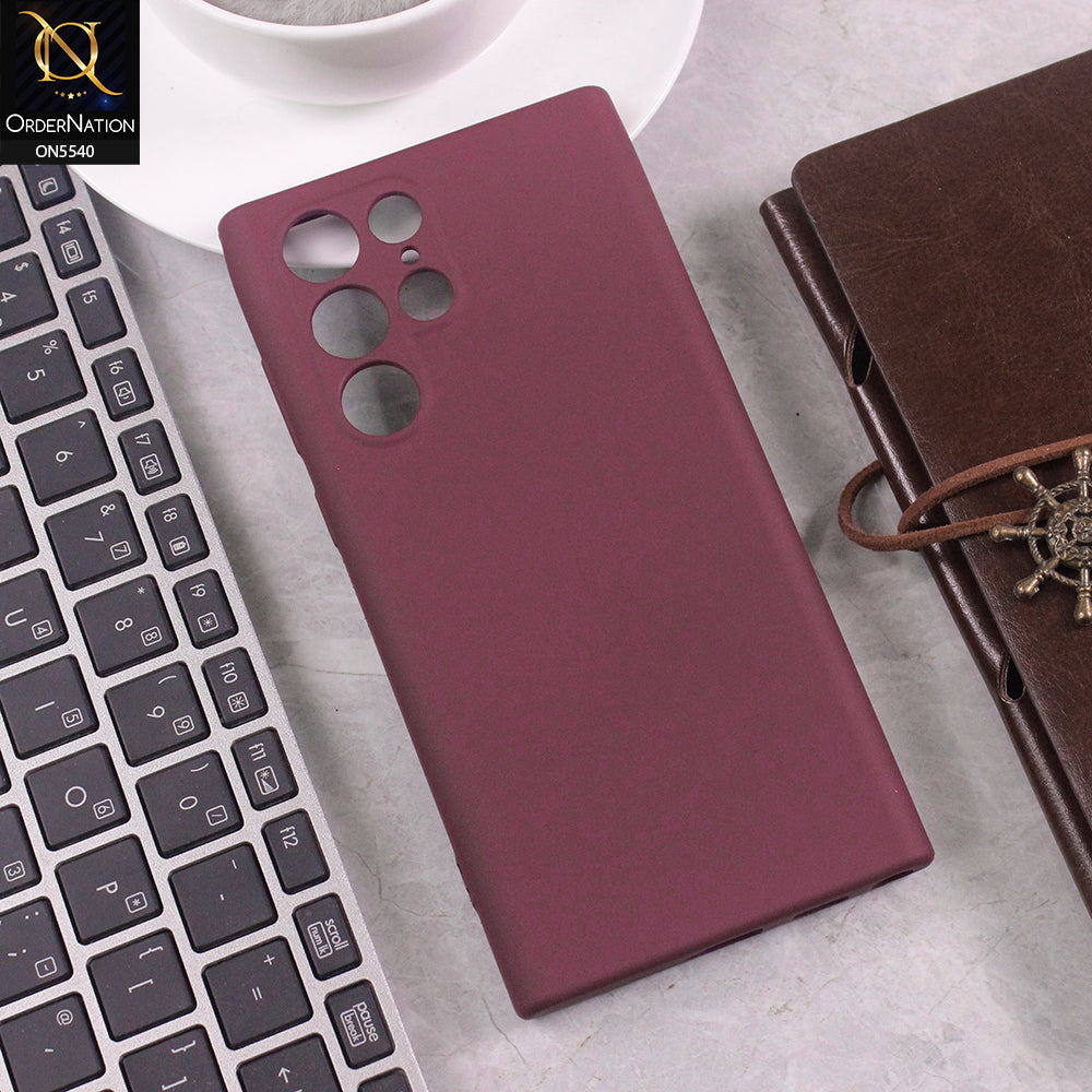 Samsung Galaxy S24 Ultra Cover - Maroon -  New Premium High Quality Matte Sillica Gel Soft Case