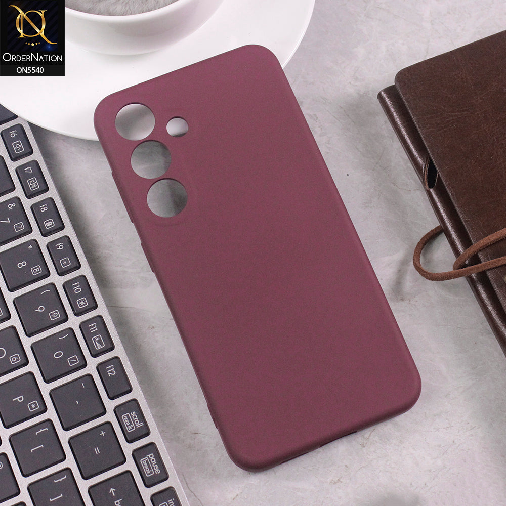 Samsung Galaxy S24 FE Cover - Maroon -  New Premium High Quality Matte Sillica Gel Soft Case