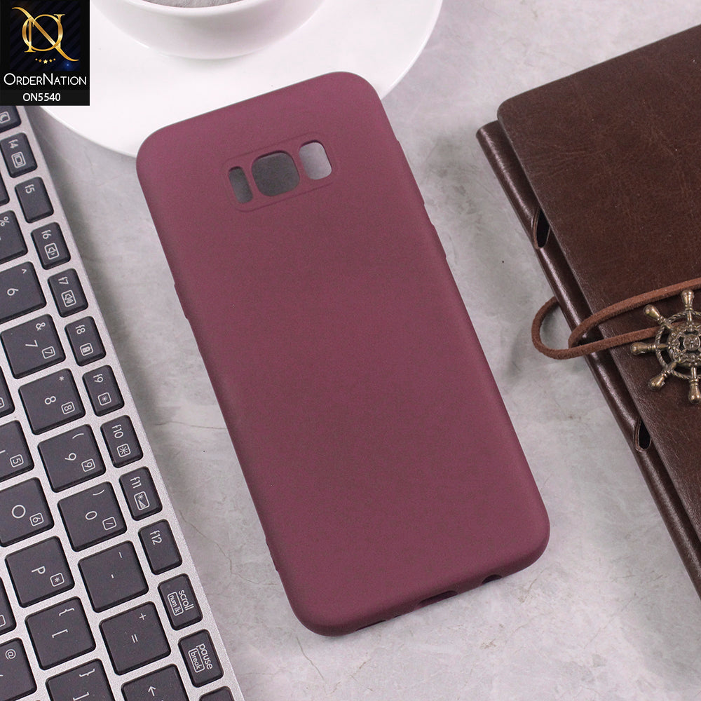 Samsung Galaxy S8 Cover - Maroon -  New Premium High Quality Matte Sillica Gel Soft Case
