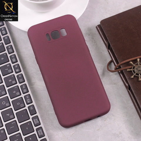Samsung Galaxy S8 Cover - Maroon -  New Premium High Quality Matte Sillica Gel Soft Case