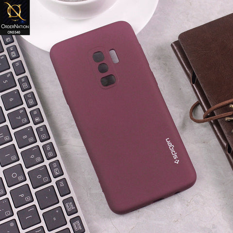 Samsung Galaxy S9 Plus Cover - Maroon -  New Premium High Quality Matte Sillica Gel Soft Case