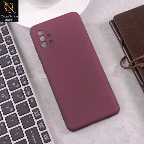 Samsung Galaxy A51 Cover - Maroon -  New Premium High Quality Matte Sillica Gel Soft Case
