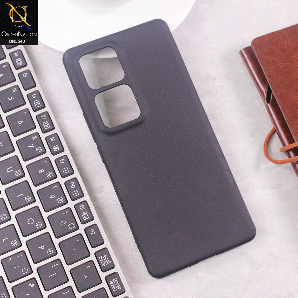 Vivo V30 Cover - Black - New Premium High Quality Matte Sillica Gel Soft Case