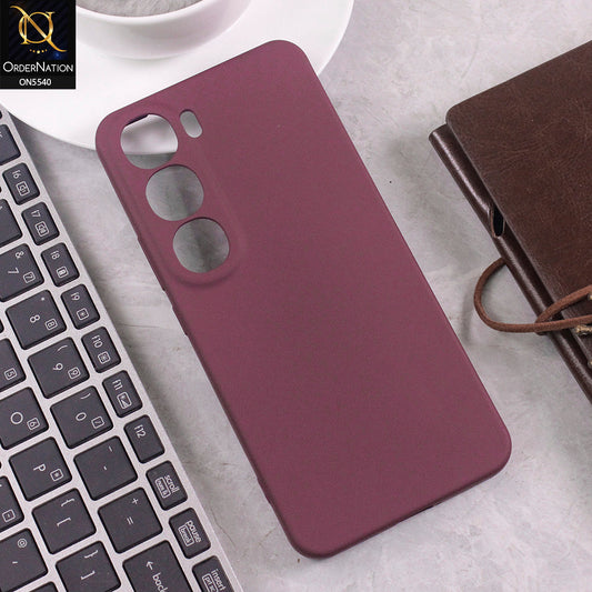Vivo Y300 Cover - Maroon -  New Premium High Quality Matte Sillica Gel Soft Case