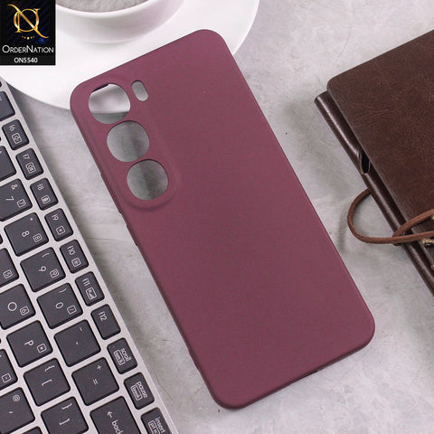 Vivo Y300 Cover - Maroon -  New Premium High Quality Matte Sillica Gel Soft Case