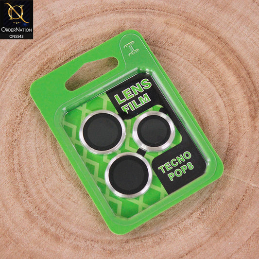 Tecno Pop 8 Camera Protector - Silver - Lens Film Anti Scratch Protective Camera Lens Protector