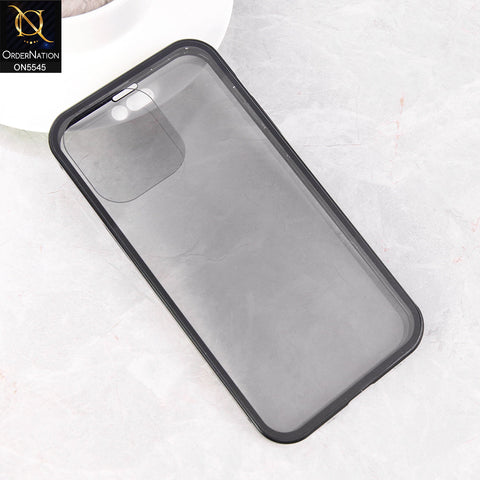 iPhone 14 Pro Max  Cover - Black - Luxury HQ Privacy Magnetic Matel Frame Dual Side Tempered Glass Case