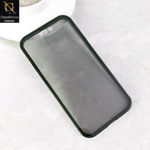 iPhone 14 Pro Max  Cover - Black - Luxury HQ Privacy Magnetic Matel Frame Dual Side Tempered Glass Case
