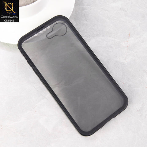 iPhone 16e  Cover - Black - Luxury HQ Privacy Magnetic Matel Frame Dual Side Tempered Glass Case