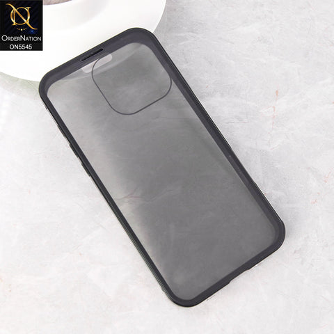 iPhone 16 Pro Max  Cover - Black - Luxury HQ Privacy Magnetic Matel Frame Dual Side Tempered Glass Case