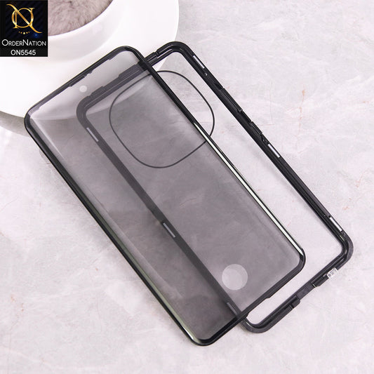 Xiaomi Redmi Note 14 Pro 4G  Cover - Black - Luxury HQ Privacy Magnetic Matel Frame Dual Side Tempered Glass Case