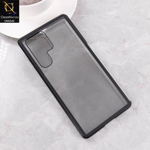 Samsung Galaxy S22 Ultra  Cover - Black - Luxury HQ Privacy Magnetic Matel Frame Dual Side Tempered Glass Case