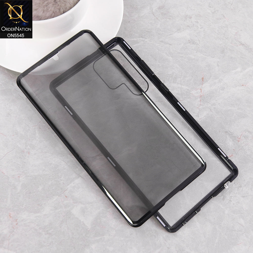 Samsung Galaxy S22 Ultra  Cover - Black - Luxury HQ Privacy Magnetic Matel Frame Dual Side Tempered Glass Case