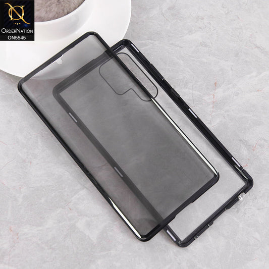 Samsung Galaxy S22 Ultra  Cover - Black - Luxury HQ Privacy Magnetic Matel Frame Dual Side Tempered Glass Case