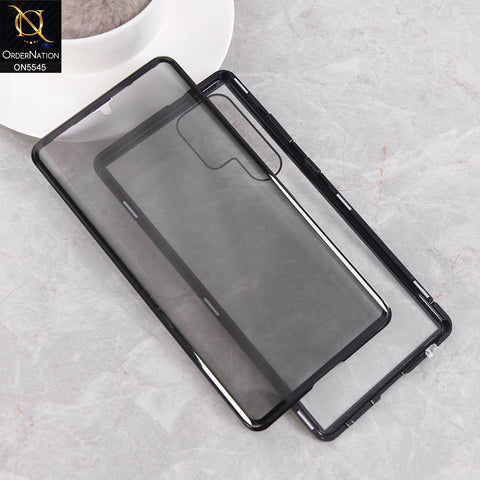 Samsung Galaxy S22 Ultra  Cover - Black - Luxury HQ Privacy Magnetic Matel Frame Dual Side Tempered Glass Case