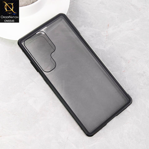 Samsung Galaxy S23 Ultra  Cover - Black - Luxury HQ Privacy Magnetic Matel Frame Dual Side Tempered Glass Case