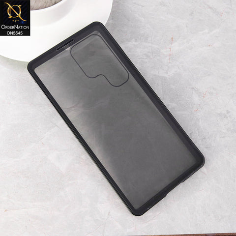 Samsung Galaxy S23 Ultra  Cover - Black - Luxury HQ Privacy Magnetic Matel Frame Dual Side Tempered Glass Case