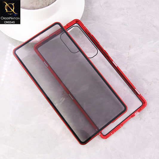 Samsung Galaxy S24 Ultra  Cover - Red - Luxury HQ Privacy Magnetic Matel Frame Dual Side Tempered Glass Case