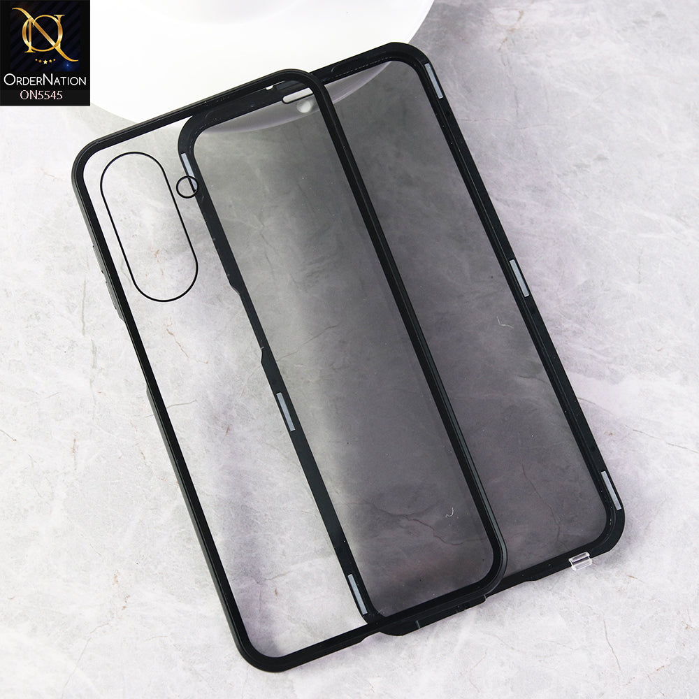 Samsung Galaxy A17 Cover - Black - Luxury HQ Privacy Magnetic Matel Frame Dual Side Tempered Glass Case