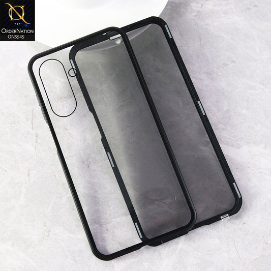 Samsung Galaxy F17 Cover - Black - Luxury HQ Privacy Magnetic Matel Frame Dual Side Tempered Glass Case