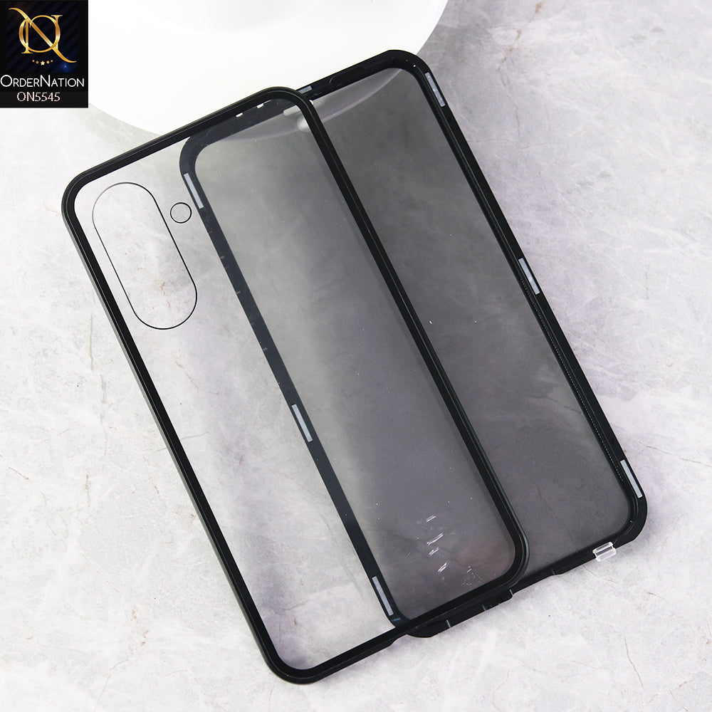 Samsung Galaxy A36 Cover - Black - Luxury HQ Privacy Magnetic Matel Frame Dual Side Tempered Glass Case