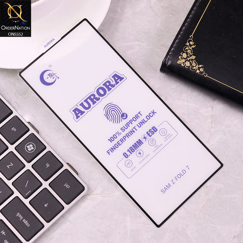 Samsung Galaxy Z Fold 7 Screen Protector - White - Aurora 0.18mm Super Thin Screen Protector Support Fingerprint Unlock - From G-Tel Glass