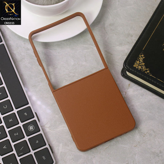 Samsung Galaxy Z Flip 7 Cover - Brown - New Premium Soft Case With  Metal Camera Ring