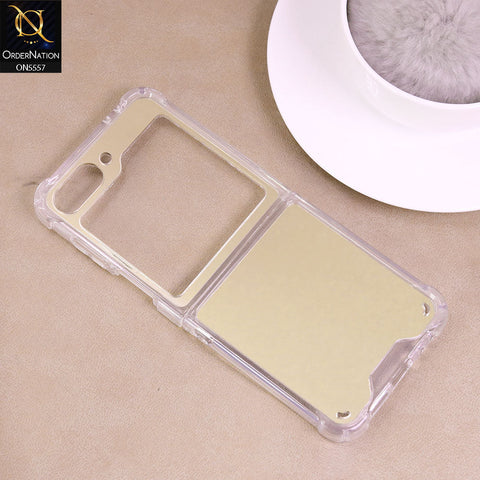 Samsung Galaxy Z Flip 6 Cover - Golden - Elegant Ultra Thin Mirror Shockproof Mirror Case