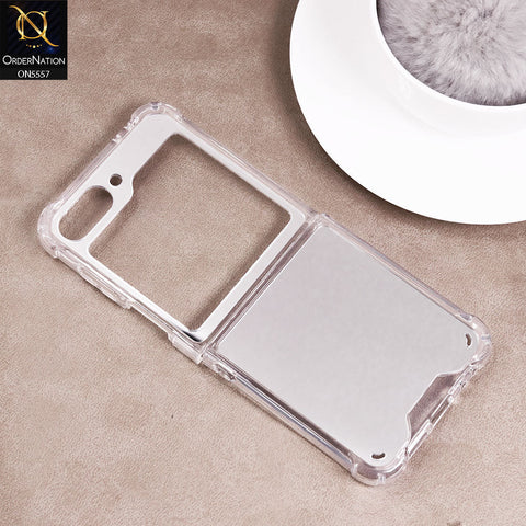 Samsung Galaxy Z Flip 6 Cover - Silver - Elegant Ultra Thin Mirror Shockproof Mirror Case