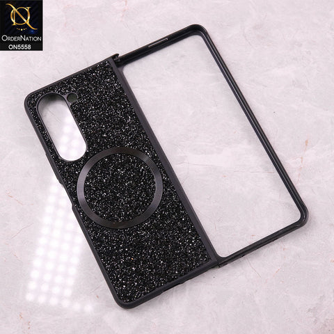 Samsung Galaxy Z Fold 7 Cover - Black - New High Quality Soft Shinny Glitter Case With Magsafe Design