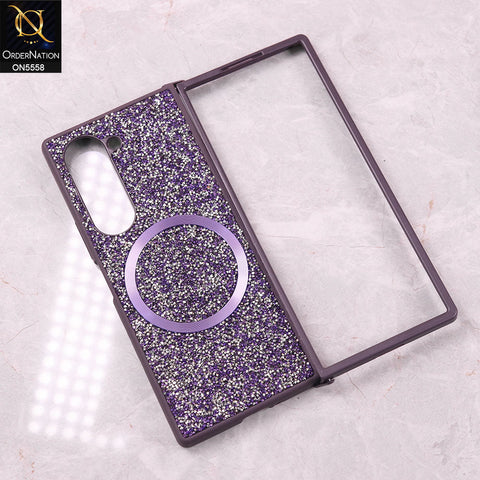 Samsung Galaxy Z Fold 6 5G Cover - Purple - New High Quality Soft Shinny Glitter Case With Magsafe Design