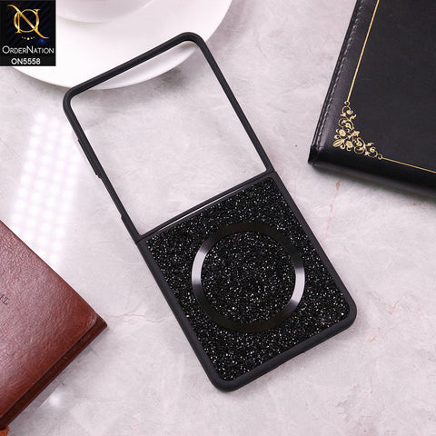 Samsung Galaxy Z Flip 7 Cover - Black - New High Quality Soft Shinny Glitter Case With Magsafe Design