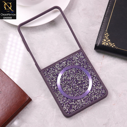 Samsung Galaxy Z Flip 7 Cover - Purple - New High Quality Soft Shinny Glitter Case With Magsafe Design