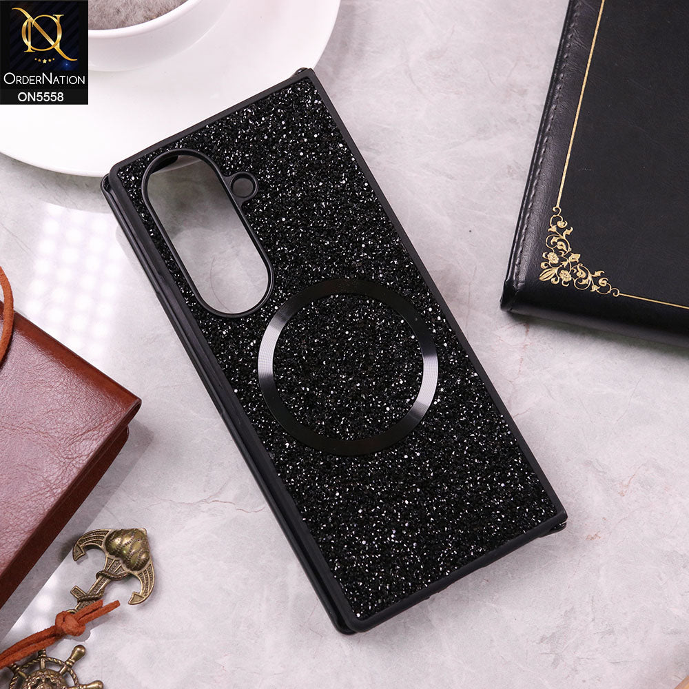 Samsung Galaxy Z Fold 7 Cover - Black - New High Quality Soft Shinny Glitter Case With Magsafe Design