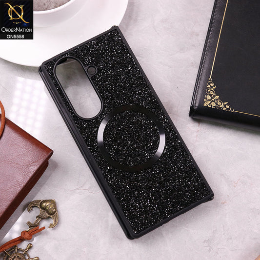 Samsung Galaxy Z Fold 7 Cover - Black - New High Quality Soft Shinny Glitter Case With Magsafe Design