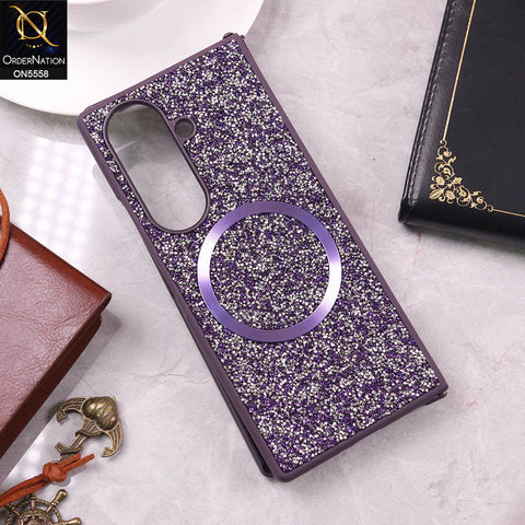 Samsung Galaxy Z Fold 7 Cover - Purple - New High Quality Soft Shinny Glitter Case With Magsafe Design
