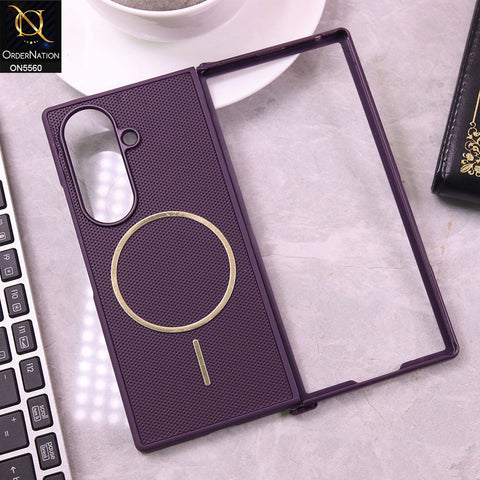 Samsung Galaxy Z Fold 7 Cover - Purple - New Tpu Soft Textured Case With MagSafe Design