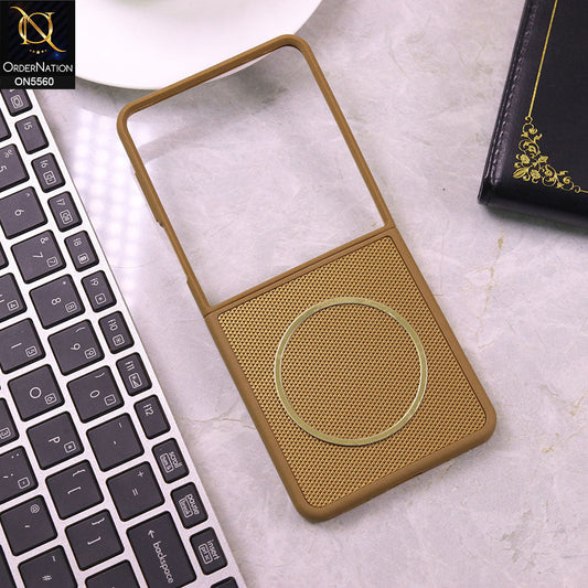 Samsung Galaxy Z Flip 7 Cover - Brown - New Tpu Soft Textured Case With MagSafe Design