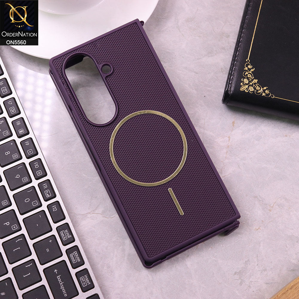 Samsung Galaxy Z Fold 7 Cover - Purple - New Tpu Soft Textured Case With MagSafe Design