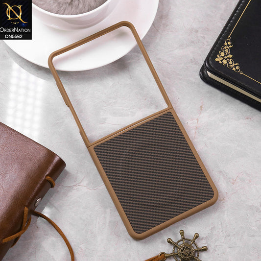 Samsung Galaxy Z Flip 7 Cover - Brown- New Premium Tpu liner Design Soft Case