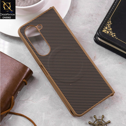 Samsung Galaxy Z Fold 5 Cover - Brown- New Premium Tpu liner Design Soft Case