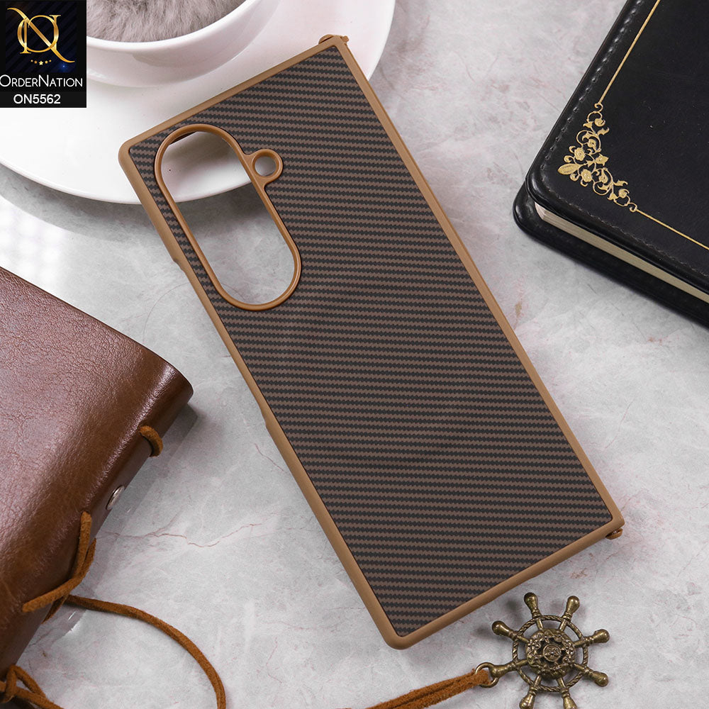 Samsung Galaxy Z Fold 7 Cover - Brown- New Premium Tpu liner Design Soft Case