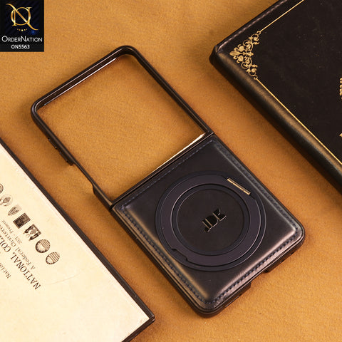 Samsung Galaxy Z Flip 8 Cover -  Blue - New Jinduka Premium Leather Case With Metal Kick Stand And Wireless Charging Option